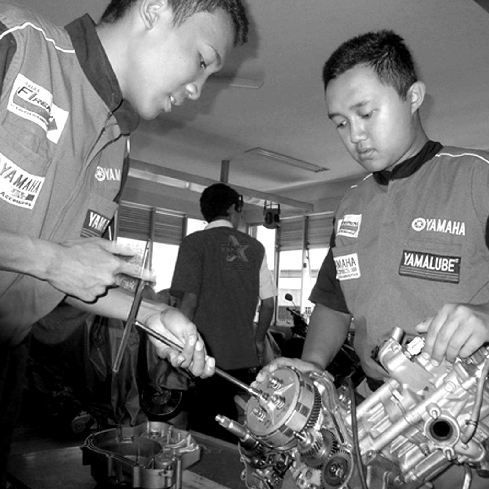 Students at the Yamaha Engineering School in Surabaya